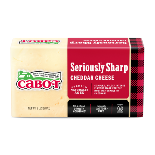 Cheese, Seriously Sharp Cheddar, 2 lb brick – Hilltown Mobile Market