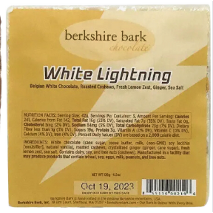 Chocolate, White Lightening, 4.5 oz bar