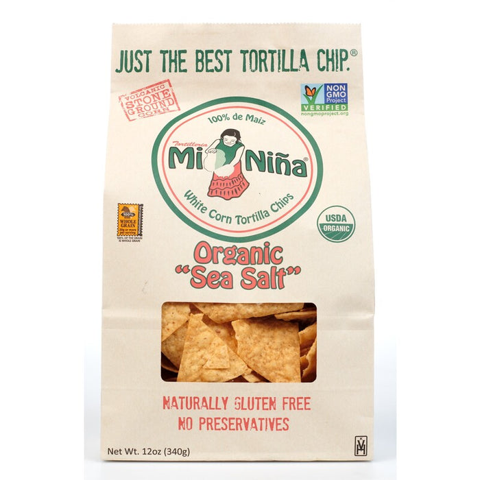 Tortilla Chips, Sea Salt, Organic, 12 oz pkg